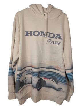 HONDA Racing Graphic Hoodie in Beige with Blue Accents XL